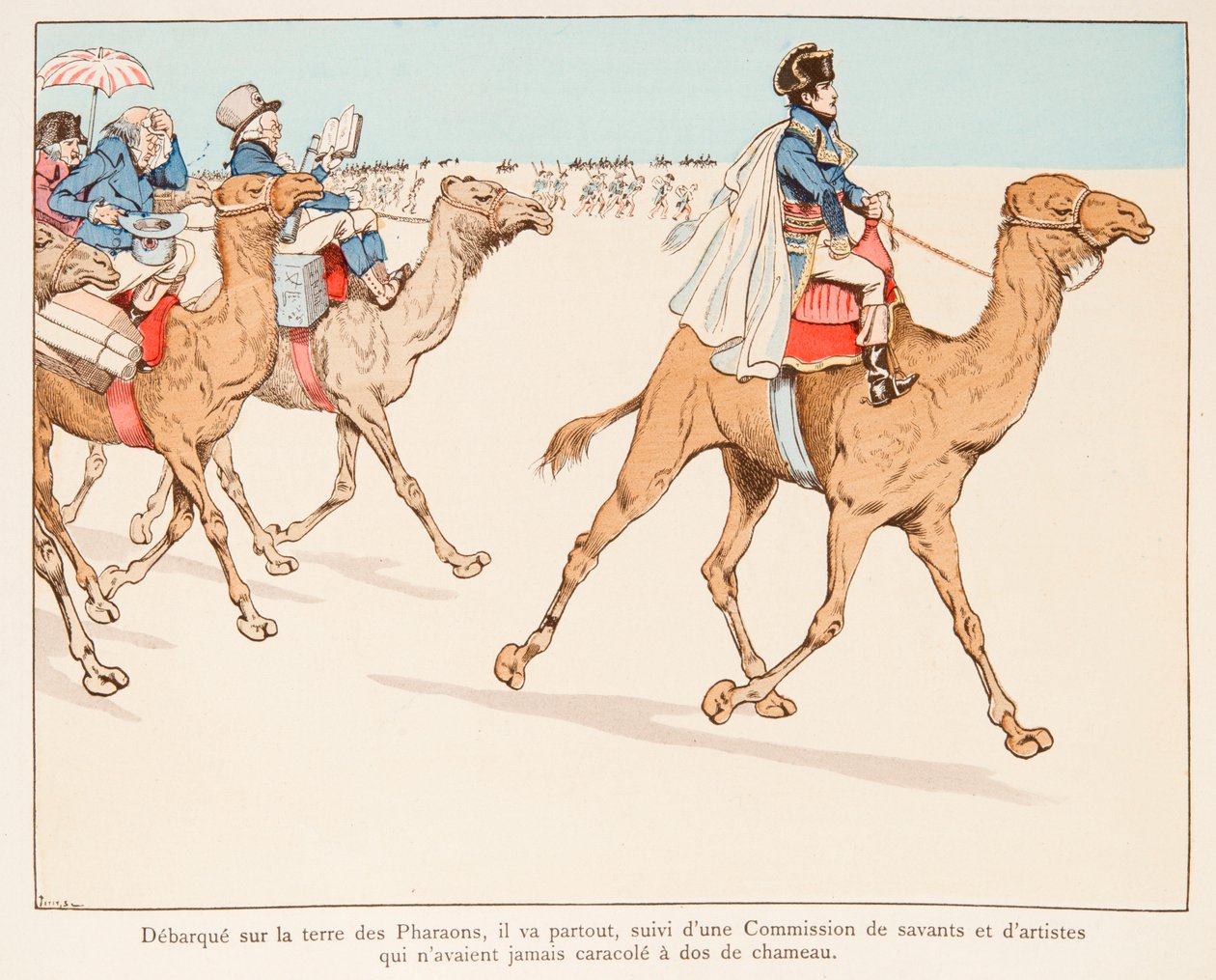 Jacques Marie Gaston Onfroy de Breville dit JOB (1858-1931) - Napoleon Bonaparte na expedici do Egypta s Armee a vědci v roce 1798, soukromá sbírka od pseudonym for Onfray de Breville Jacques Job