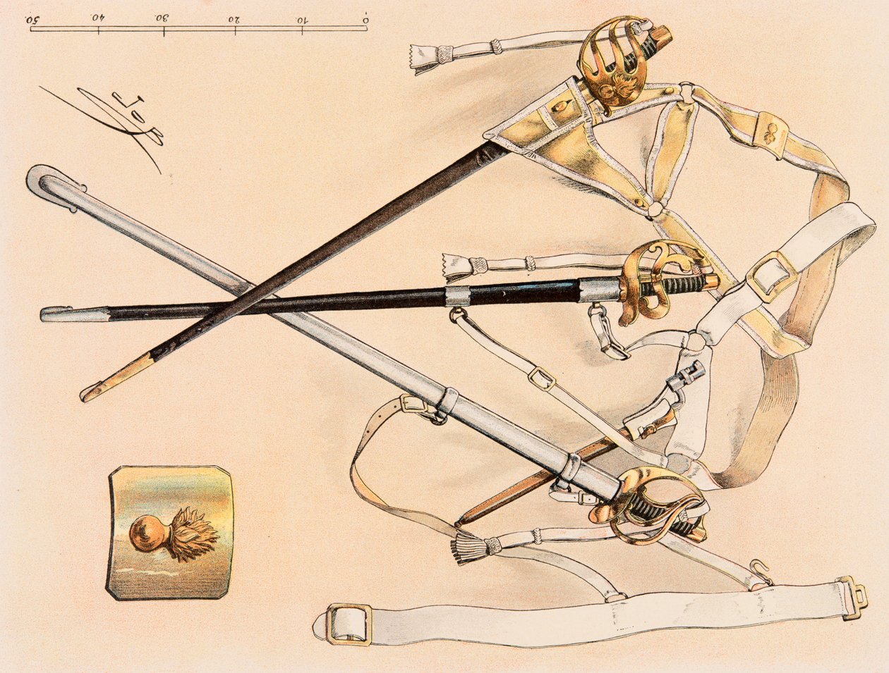 Jacques Marie Gaston Onfroy de Breville dit JOB (1858-1931) - Výstroj francouzských vojáků za všech okolností: Kavalerie Sabre, soukromá sbírka od pseudonym for Onfray de Breville Jacques Job