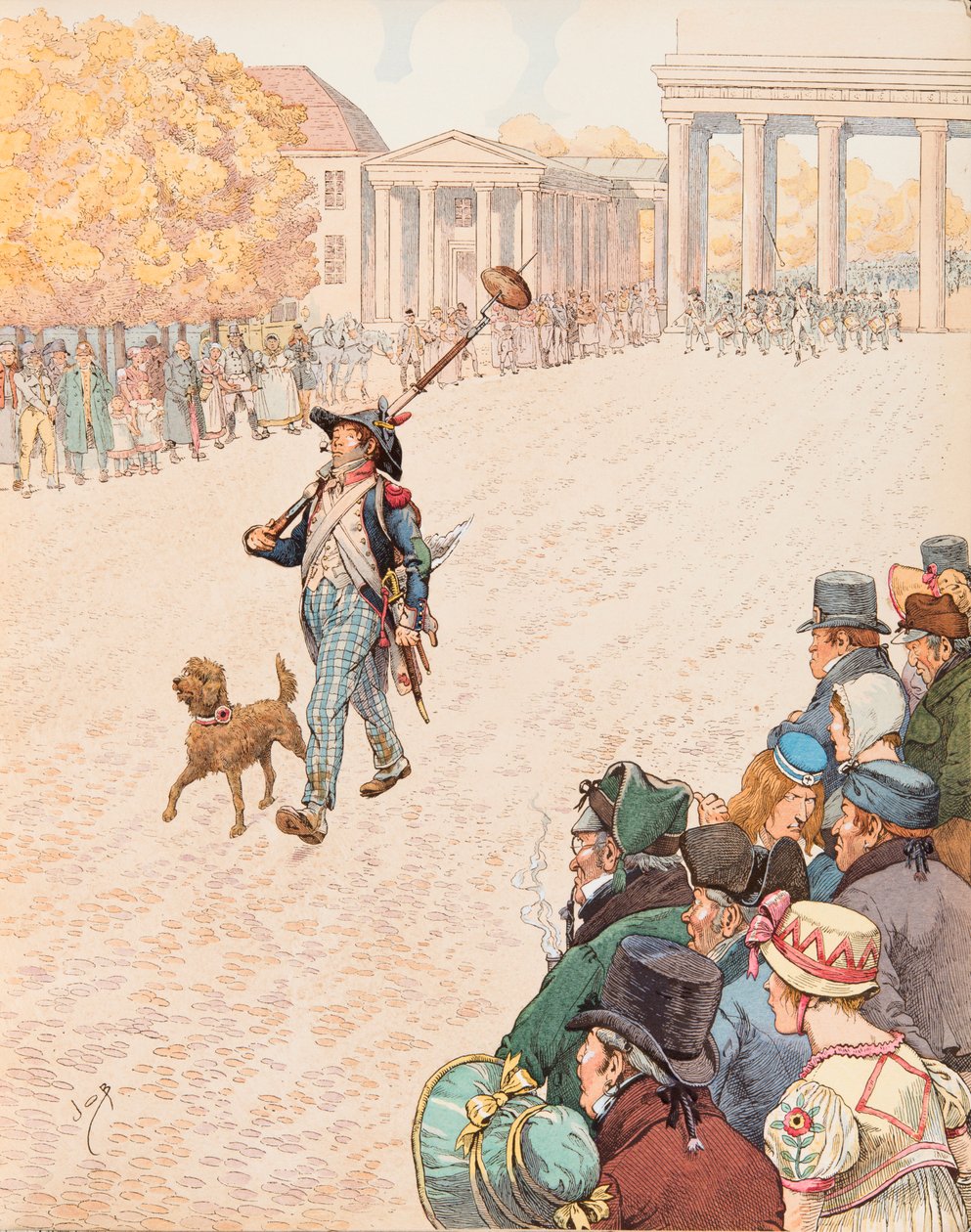 Jacques Marie Gaston Onfroy de Breville dit JOB (1858-1931) - Vjezd do Berlína (vojska Napoleona 1. vstoupila do Berlína vítězně v roce 1806), Soukromá sbírka od pseudonym for Onfray de Breville Jacques Job