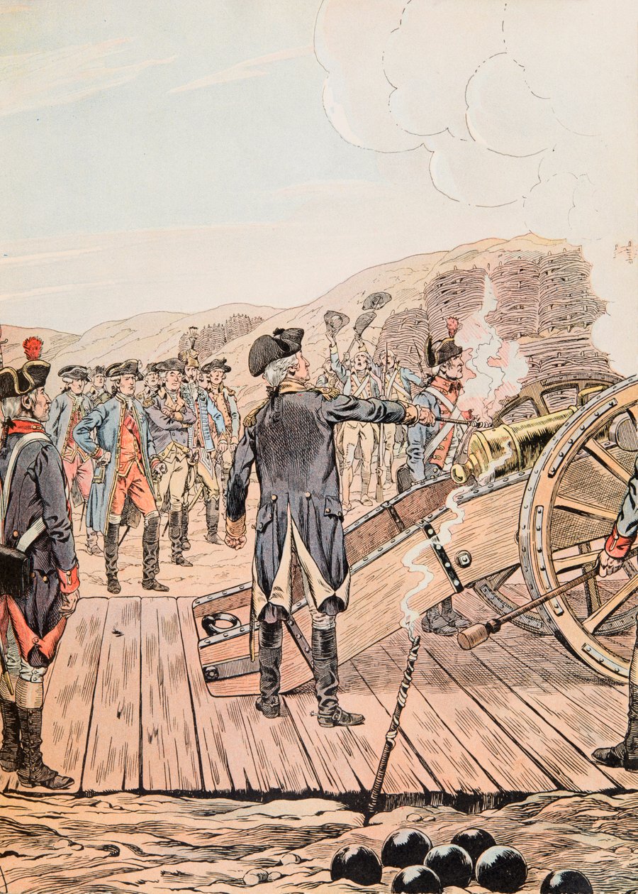 Jacques Marie Gaston Onfroy de Breville dit JOB (1858-1931) - První výstřel z pistole v sídle Yorktown v září 1781, Soukromá sbírka od pseudonym for Onfray de Breville Jacques Job