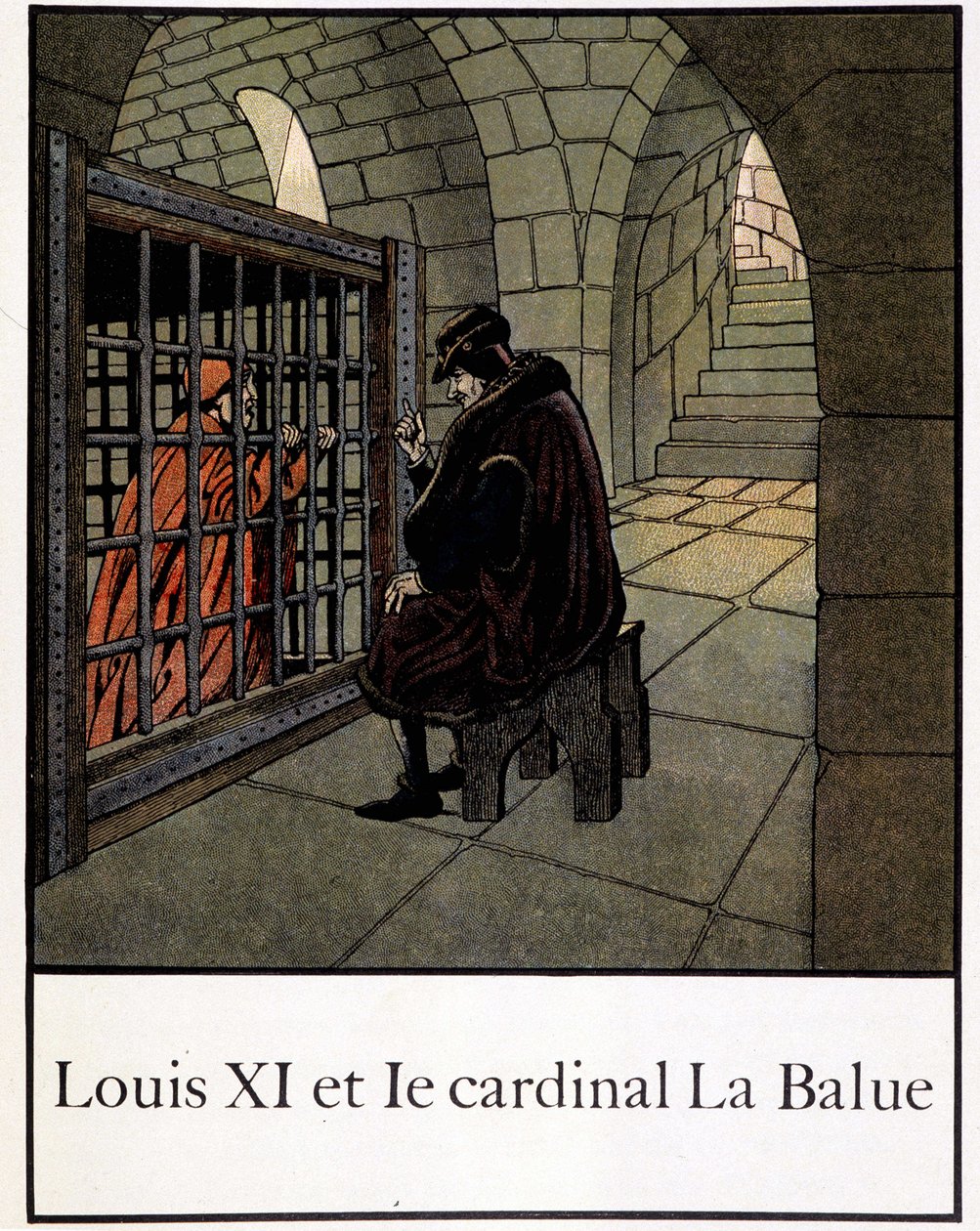 Ludvík XI. a kardinál La Balue – v „“ Petite histoire de France““ od Jacquese Bainvilla, ed. Hříva od pseudonym for Onfray de Breville Jacques Job