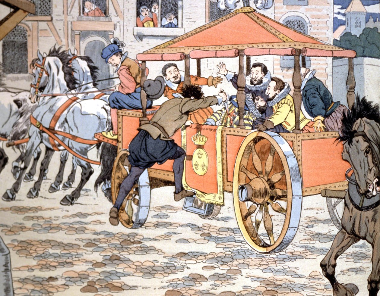 Vražda Jindřicha IV., kolem roku 1900 (ilustrace) od pseudonym for Onfray de Breville Jacques Job