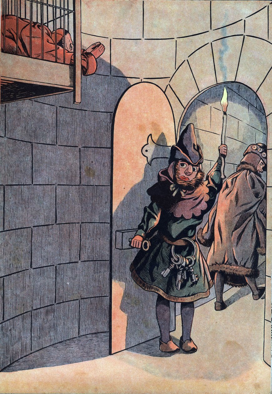Scéna dějin Francie v hračkách: spiknutí proti králi Ludvíku XI. (1423-1483) s Charlesem Le Temerairem byl Jean Balue (1421-1491) 23. dubna 1469 na 11 let zamčen v jedné ze železných klecí krále Ludvíka XI. “” Joujoux a l
