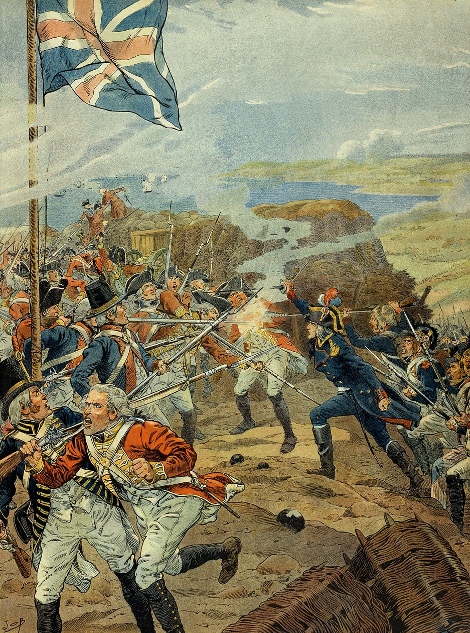 Rýnská armáda a francouzská revoluce 1789: Napoleon I. Bonaparte (1769-1821) zaútočil na Angličany v Toulonu v roce 1793. Hranice jižní Francie jsou napadeny mocnostmi spojenými proti revoluci. Angličané obsadili zejména Toulon od pseudonym for Onfray de Breville Jacques Job