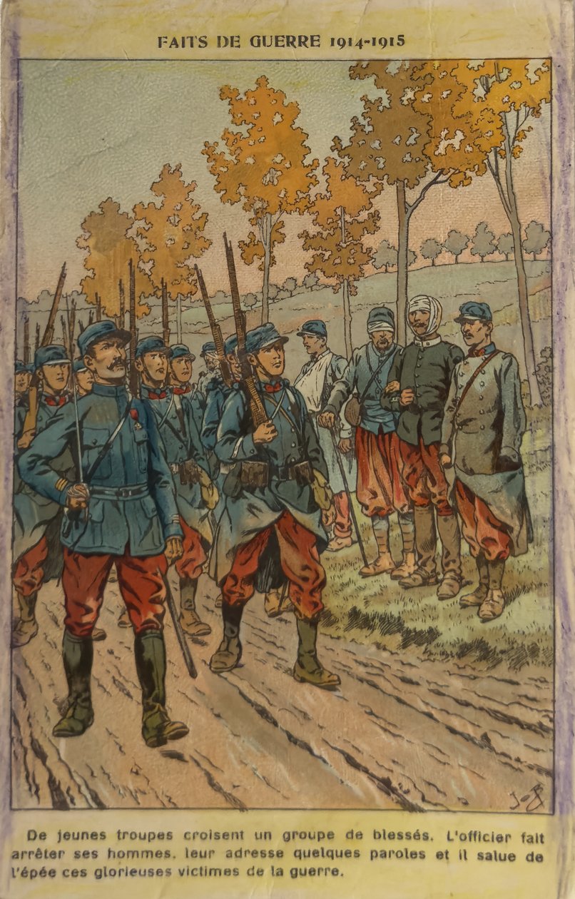 1. světová válka: pocta raněným (ilustrace) od pseudonym for Onfray de Breville Jacques Job