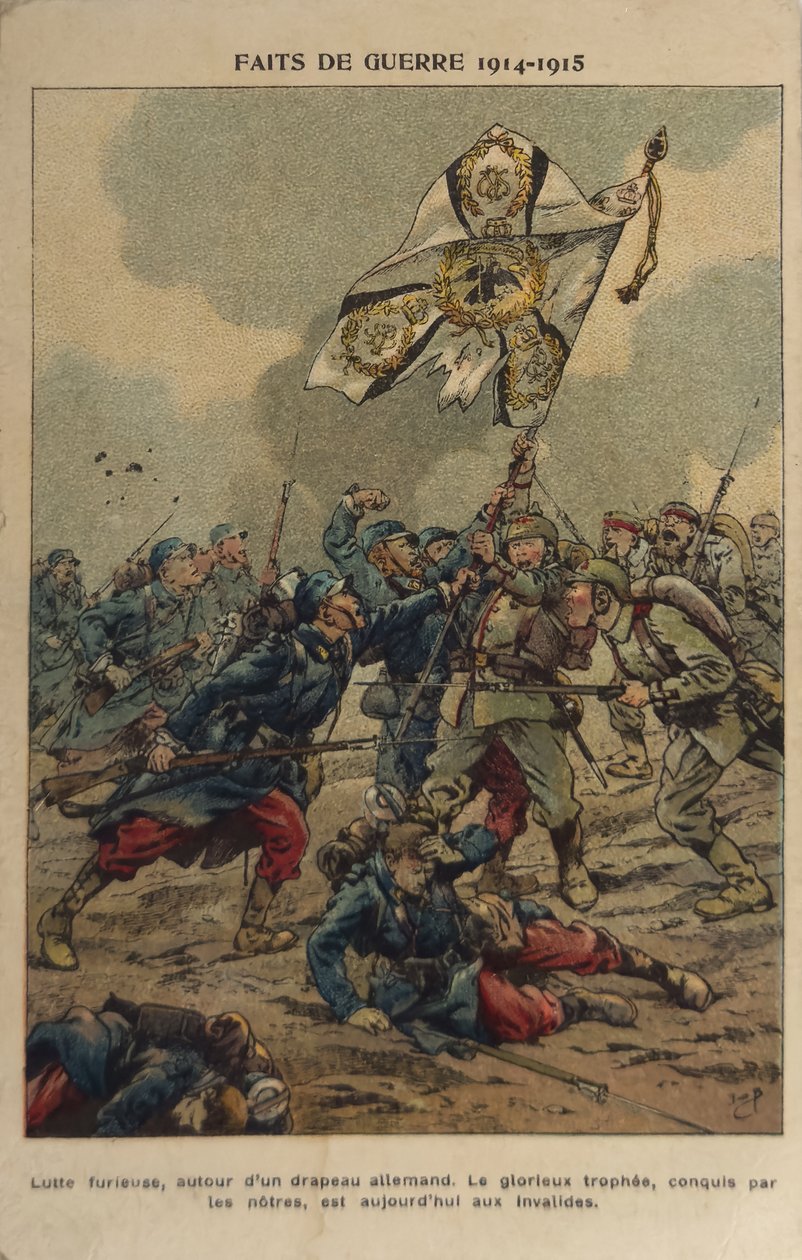 1. světová válka: Získání vlajky (ilustrace) od pseudonym for Onfray de Breville Jacques Job