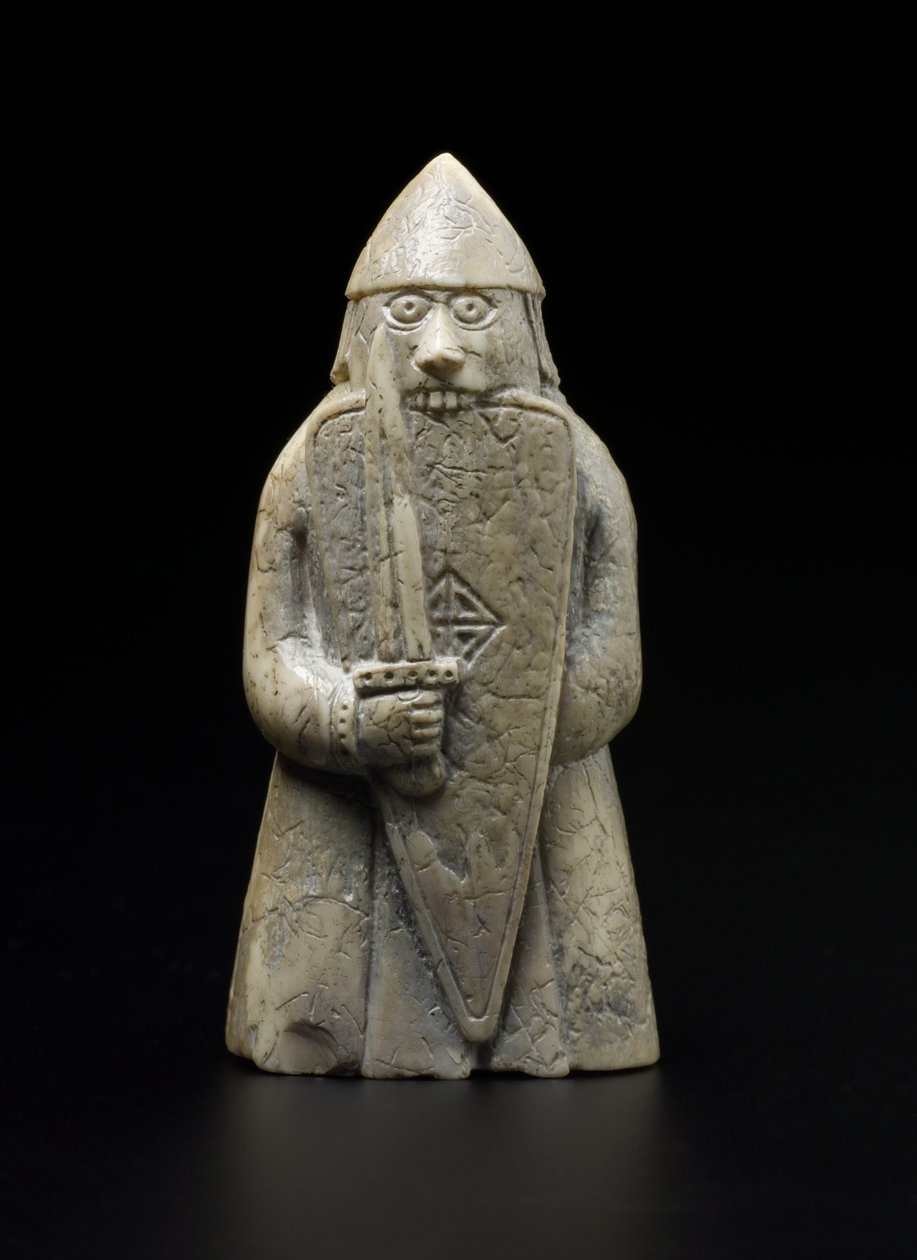 Lewis Chesspiece - Berserker (mroží slonovina) od school Scandinavian