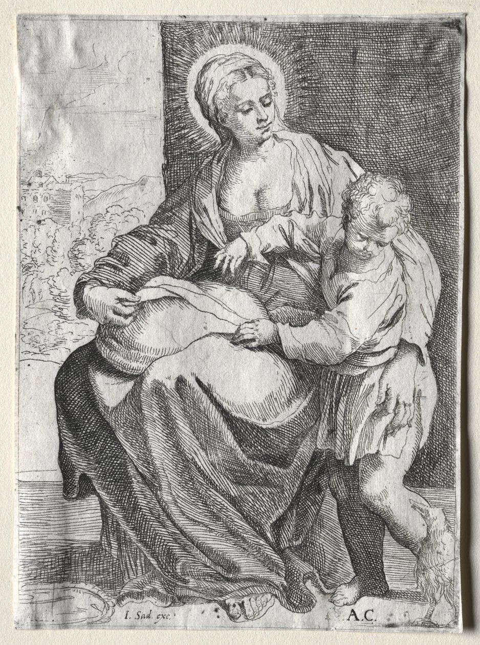 Madona s bílým havranem od school of Annibale Carracci