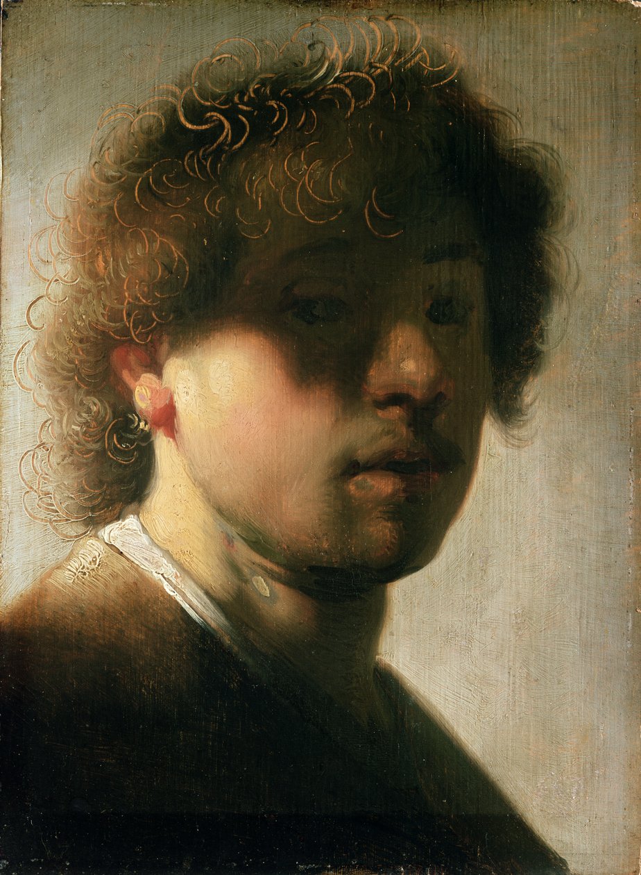 Portrét Rembrandta se zastíněnýma očima od studio of Rembrandt Harmensz. van Rijn