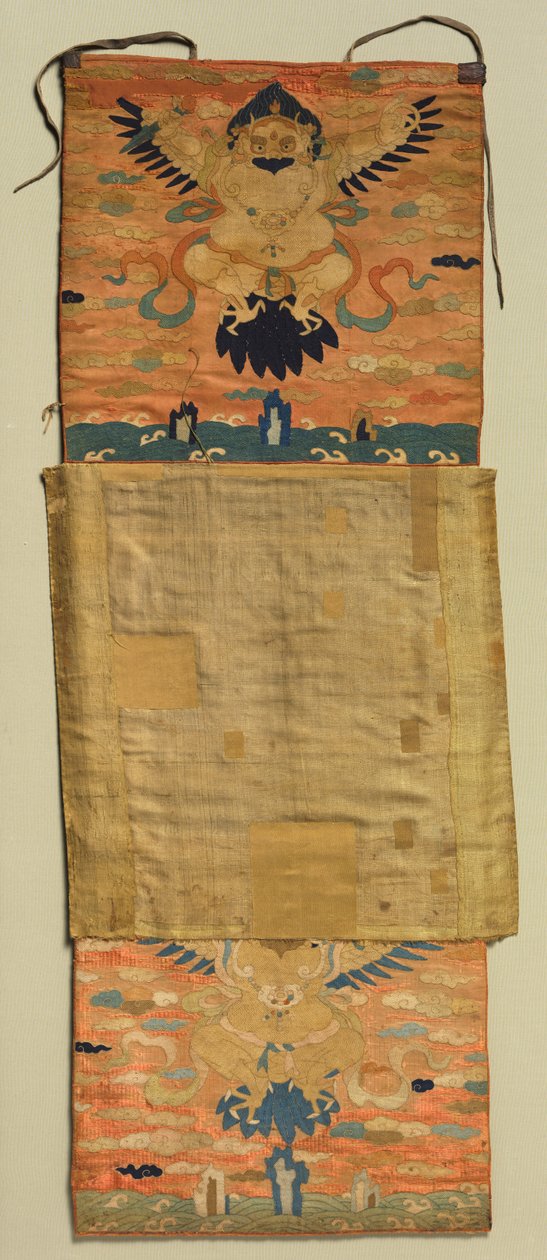 Vajrapani Embroidered Mount with Garuda, malba 1600s, výšivka c. 1300. od the Tenth Black Hat Karmapa Chöying
