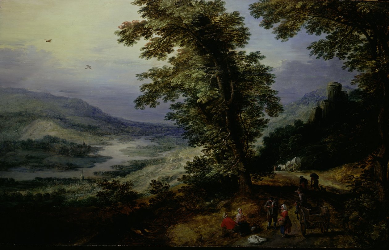 Horská cesta s cestovateli, c. 161025. od the younger Joos de Momper