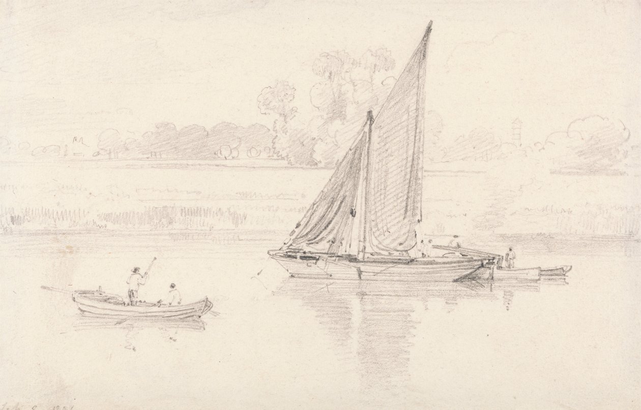 Temže v Kew, 9. února 1806 od unknown artist
formerly John Constable