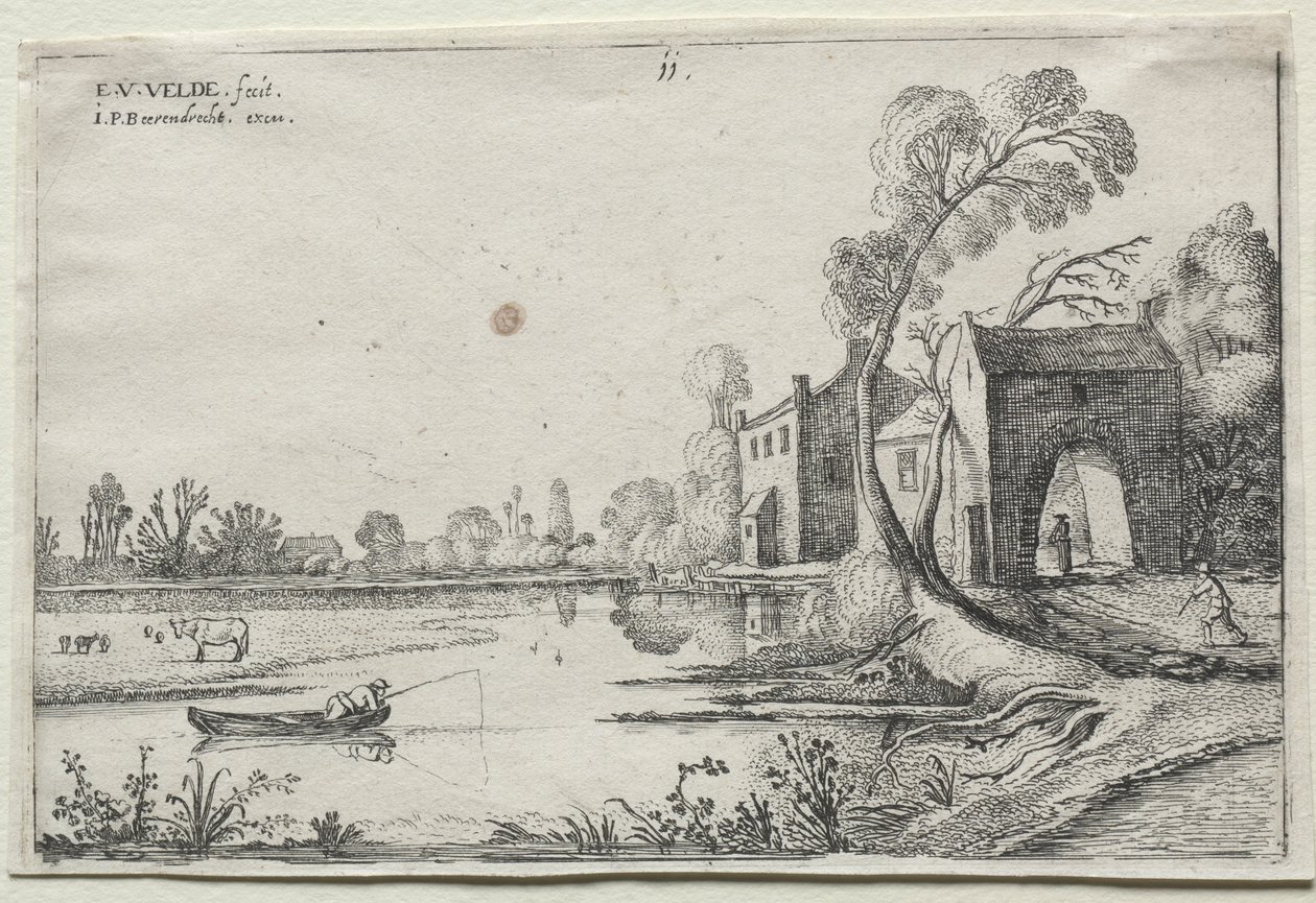 Krajina s řekou a vrátnicí, 1614. od van de Velde Esaias