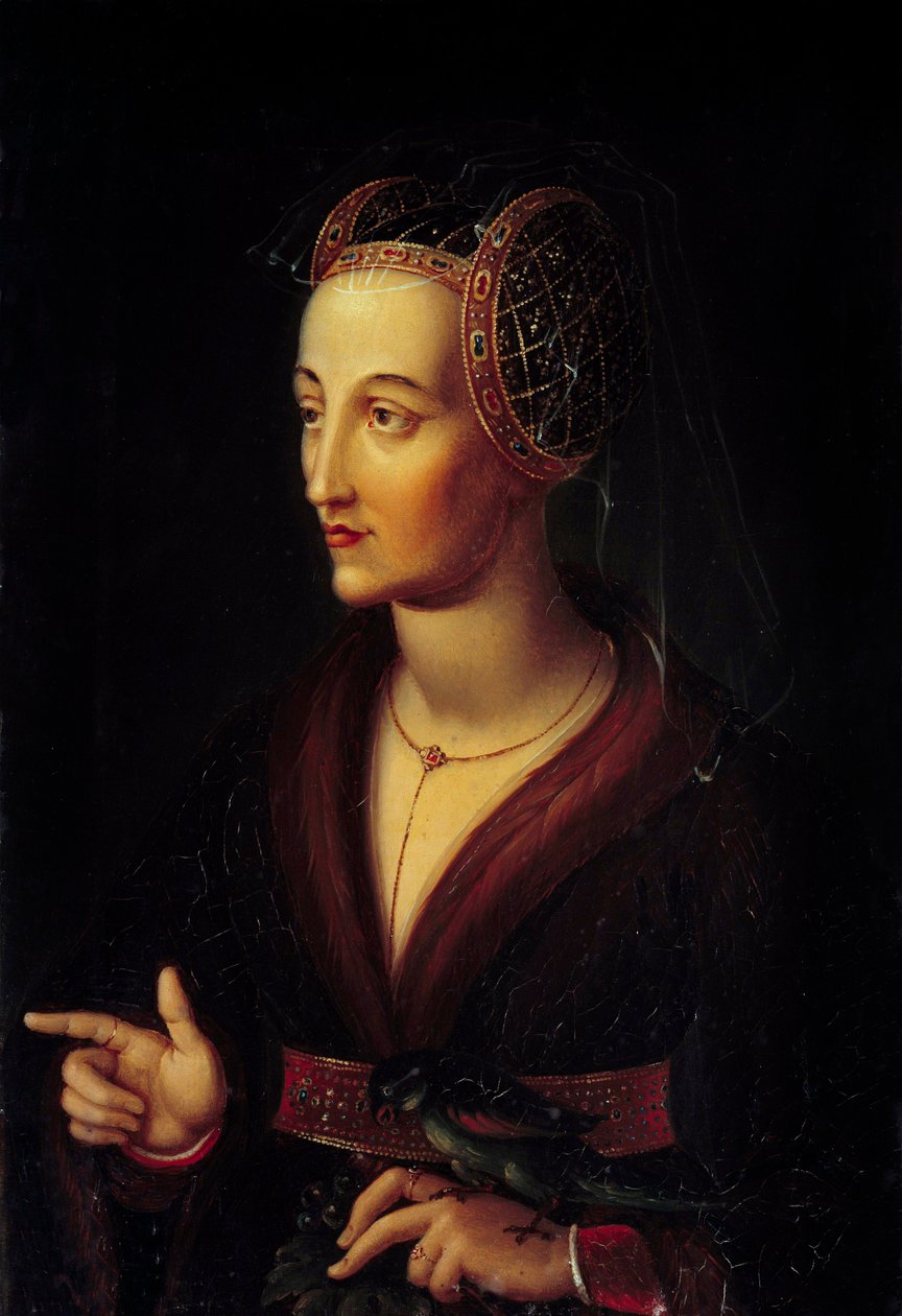 Portrét Isabely Portugalské, vévodkyně Burgundské (1397-1472) Obraz Vincenta Nicolase Raverata (1801-1865) 19. století Sun. 0,43x0,3m od vincent Nicolas Raverat