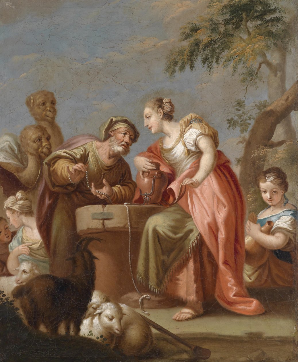 Rebeka a Eliezer u studny od Franz Sebald Unterberger