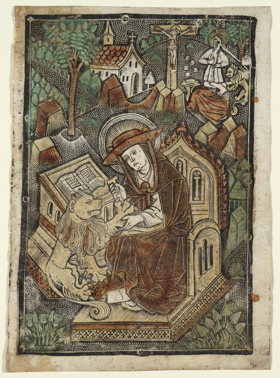 Svatý Jeroným od workshop of Kölner Wappenschild