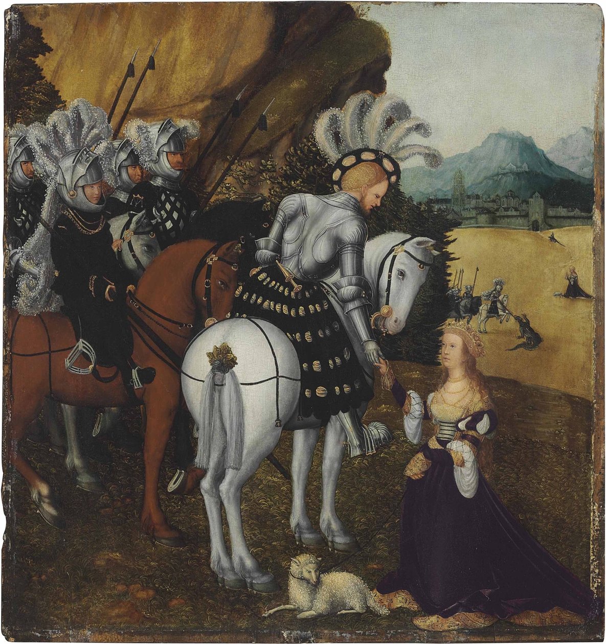 Císař Maxmilián I. jako svatý Jiří od workshop of Lucas Cranach the Elder