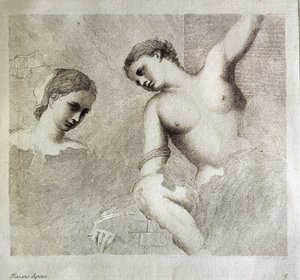 Weibliche Figuren. Unten links 