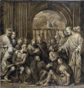 Vzkříšení Lazara (Lazar z Betanie). Obraz Paolo Veronese (1528-1588), olej na plátně od Veronese