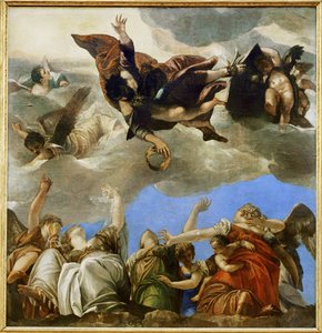 Saint Marc couronnant les vertus theologales - Svatý Marek odměňuje teologické ctnosti...