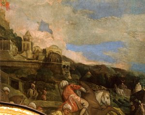 Antonio Loredan osvobozující Scutari od Paola Veronese (1528-1588), detail, sál Velké rady, Palazzo Ducale, Benátky