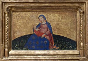 Madona pokory. Obraz Giovanni Da Bologna (aktivní 2. polovina 14. století) tempera na topolu, cca 1395. Italské umění od Giambologna