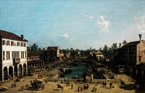 Pohled na Mestre s Canale delle barche, asi 1755-1760 (olej na plátně)