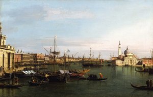 Pohled na Benátky: Bazilika San Giorgio Maggiore (olej na plátně)