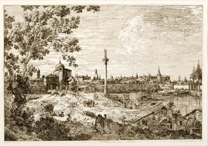 Imaginární pohled na Padovu, cca 1740 (lept) od Canaletto