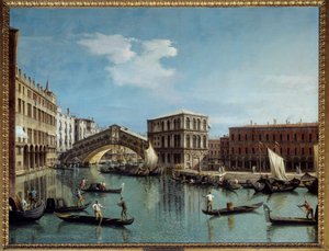 Le pont du Rialto a Benátský obraz od Antonia Canal Dit Il Canaletto (1697-1768) 18. století Sun. 1,19x1,54 m - Most Rialto v Benátkách. Obraz Antonia Canala s názvem Canaletto (1697-1768)