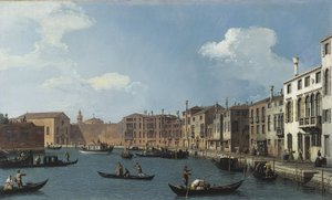 Pohled na kanál Santa Chiara, Benátky, asi 1730 (olej)