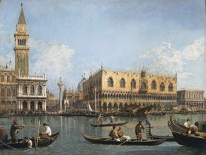 Pohled na pánev San Marco z Punta della Dogana od Canaletto