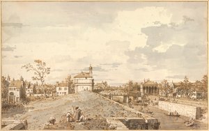 "" Vue de Porta Portello avec le canal Brenta, Padoue "" (Porta Portello s kanálem Brenta v Padově) Dessin a la plume d