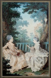 Madame de Breget a Madame de Cassine Akvarel od Louis carrogis dit Carmontelle (1717-1806) 18. století. Paříž, Carnavalet Museum od Carmontelle