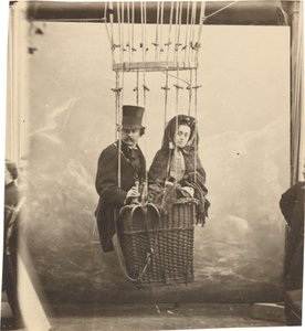 Autoportrét s manželkou Ernestine v balónové gondole,c. 1865, vytištěno cca 1890 (foto)