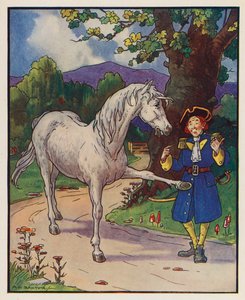 Ilustrace ke knize Gulliverovy cesty Jonathana Swifta (barevná litografie) od (after) American School