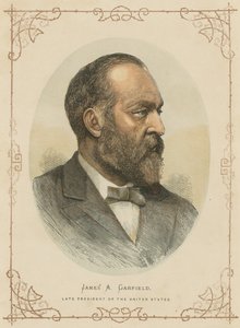 James A Garfield, 20. prezident Spojených států (barevná rytina) od (after) American School