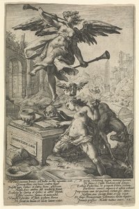 Sláva a historie, po roce 1586 (rytina na položený papír)