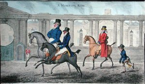 Ranní jízda, leptaná Jamesem Gillrayem (1756-1815), publikovala Hannah Humphrey v roce 1804 (ručně kolorovaný lept) od (after) English School