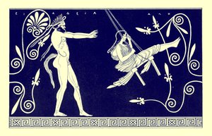 Tichá houpající se panna, ilustrace z „Greek Vase Paintings“ od J. E. Harrisona a D. S. MacColl, publikovaná v roce 1894 (digitálně vylepšený obrázek) od (after) English School