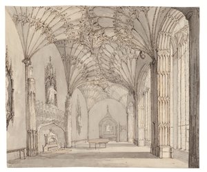 Jídelna v Arbury Hall, Nuneaton, Warwickshire, c. 1810 od (after) English School