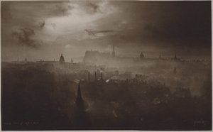 Auld Reekie (černobílá fotografie) od (after) English photographer