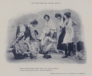 Zákulisí naší revue (černobílá fotografie) od (after) French Photographer