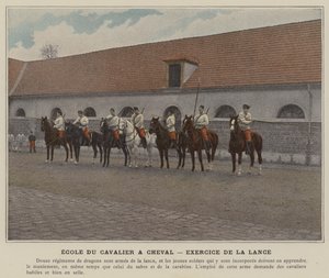 Škola jezdce na koni, Lanceovo cvičení (barevné foto) od (after) French Photographer