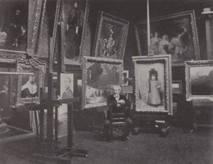 Francouzský malíř Carolus-Duran ve svém ateliéru (č/b foto) od (after) French Photographer