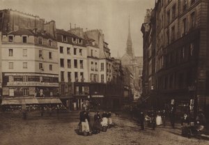 Staré náměstí Place Maubert (černobílá fotografie) od (after) French Photographer