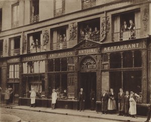 Restaurace Pied-de-Mouton, rue Vauvilliers (černobílá fotografie) od (after) French Photographer