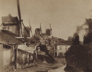 Mlýny na Montmartru v roce 1845 (čb foto) od (after) French Photographer