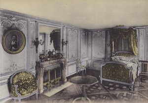 Petit Trianon, Chambre de Marie-Antoinette, Little Trianon, Marie-Antoinette Ložnice (barevné fotografie) od (after) French Photographer
