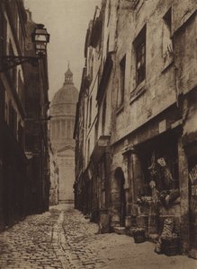 Rue des Carmes a Rue Valette (černobílá fotografie) od (after) French Photographer